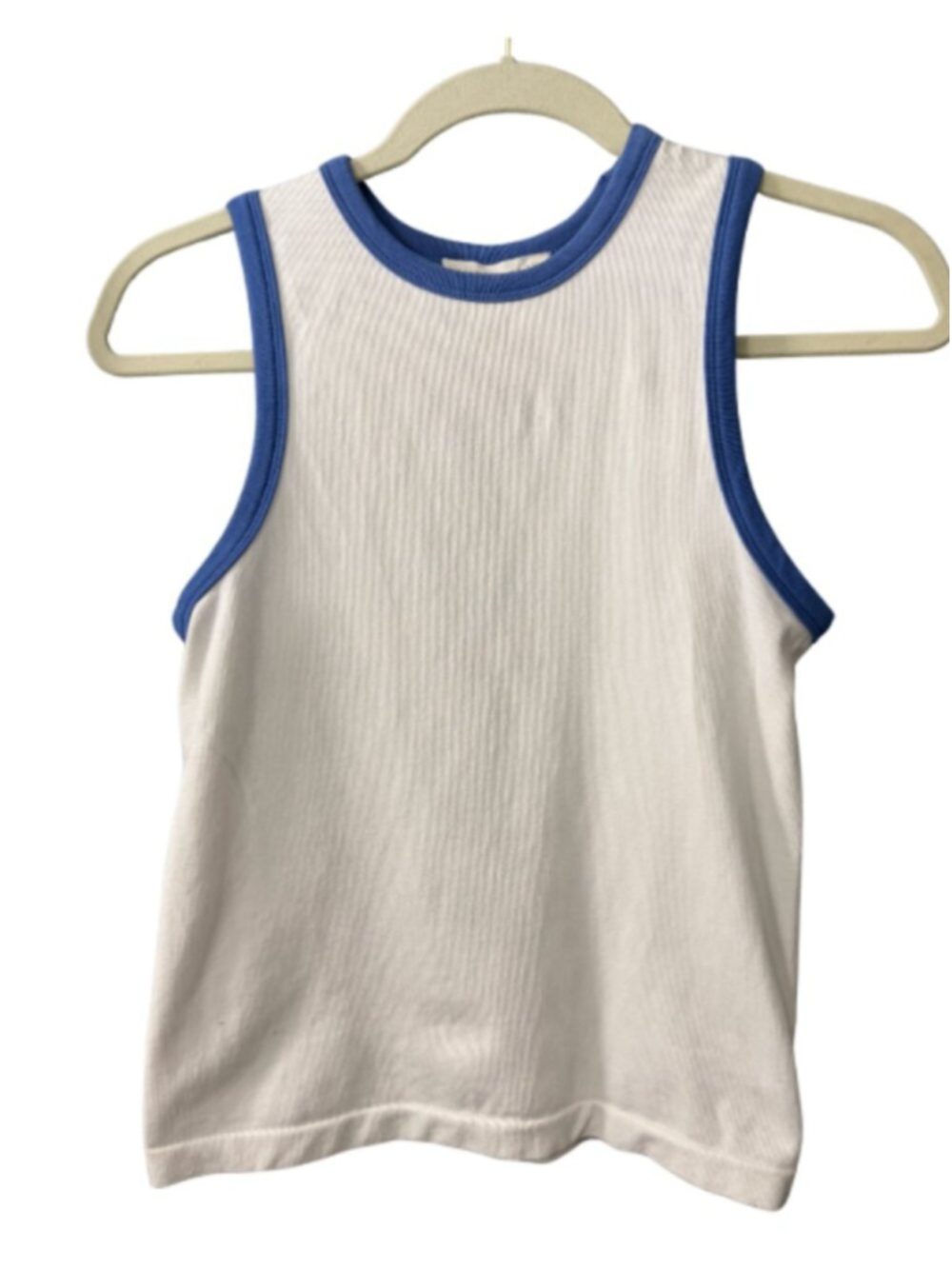 Happily Grey White Tank with Blue